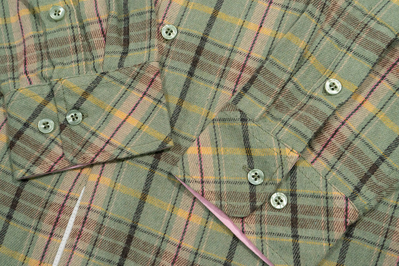 GRAF&WU Vintage Plaid Button Up Shirt Embroidered Streetwear