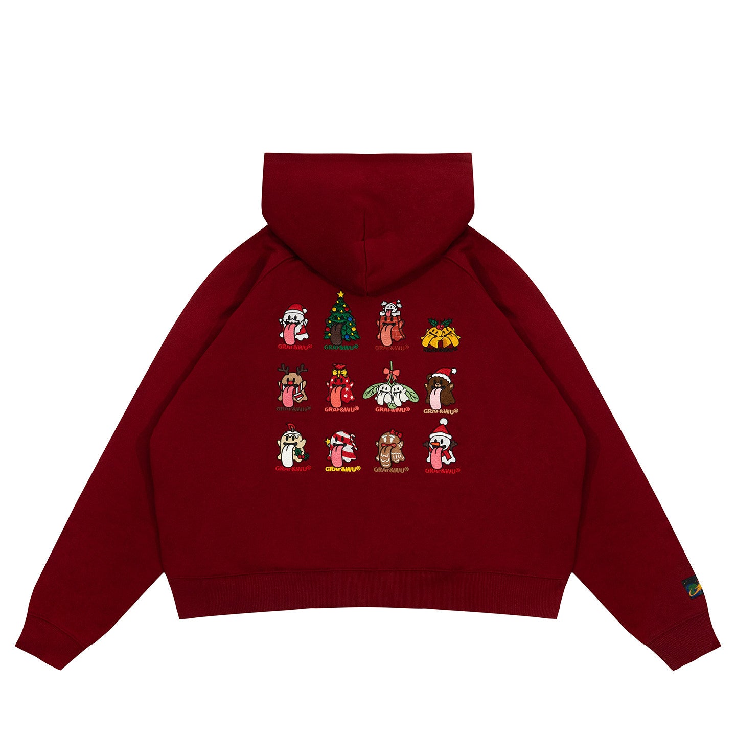 GRAF&WU 12 Christmas Cute Ghost Retro Fleece Cardigan Fur Hat