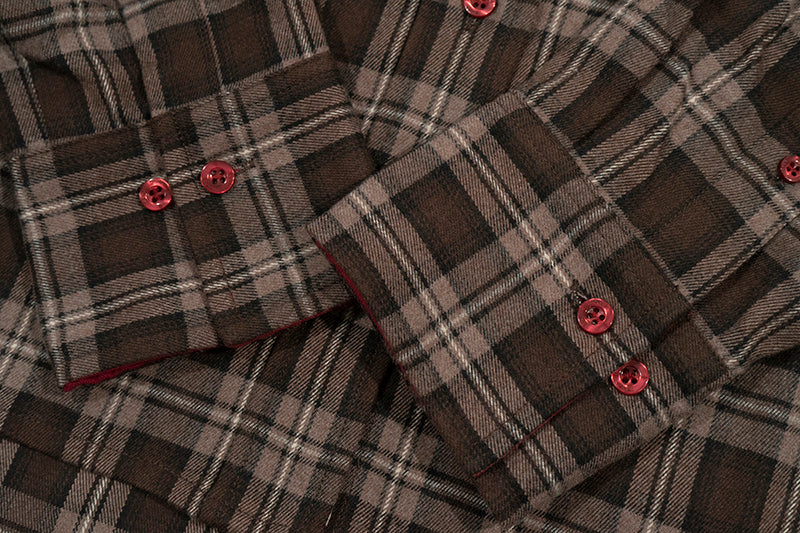 GRAF&WU Hot Girl's Ultra-Short Plaid Giraffe Retro Shirt