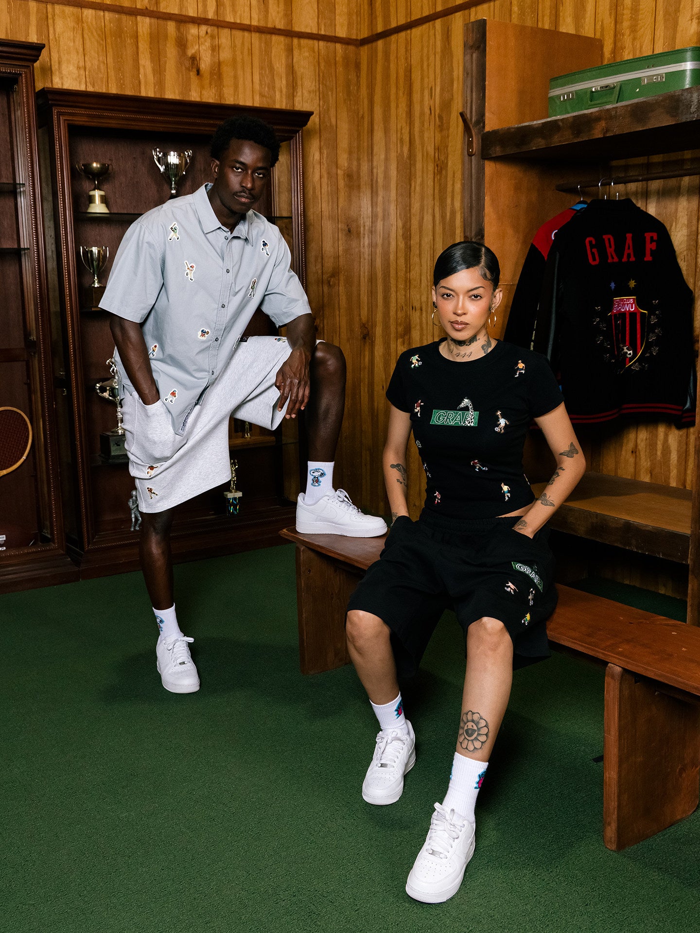 GRAF&WU Mini Athletic Giraffe Embroidered Shorts