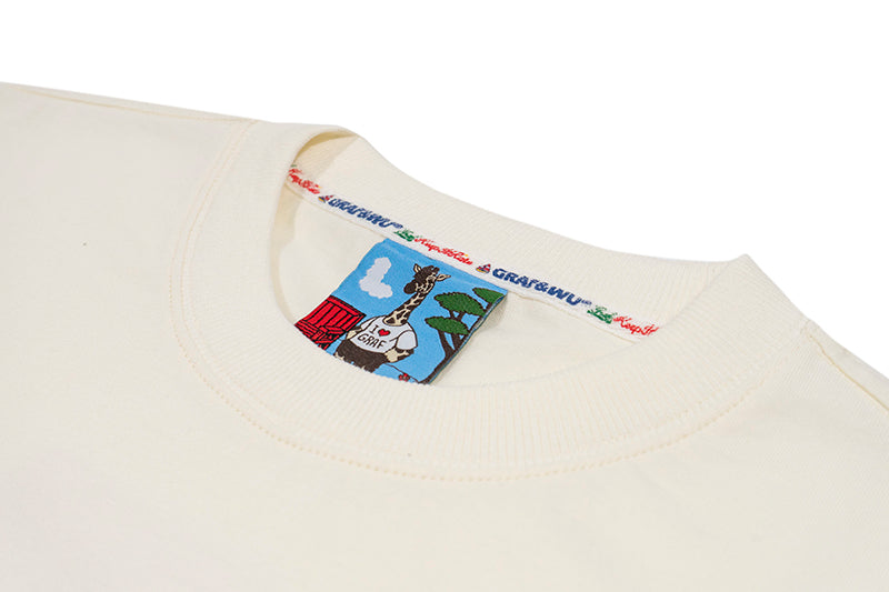 GRAF&WU Fold Paper Giraffe Printed Cotton T-shirt