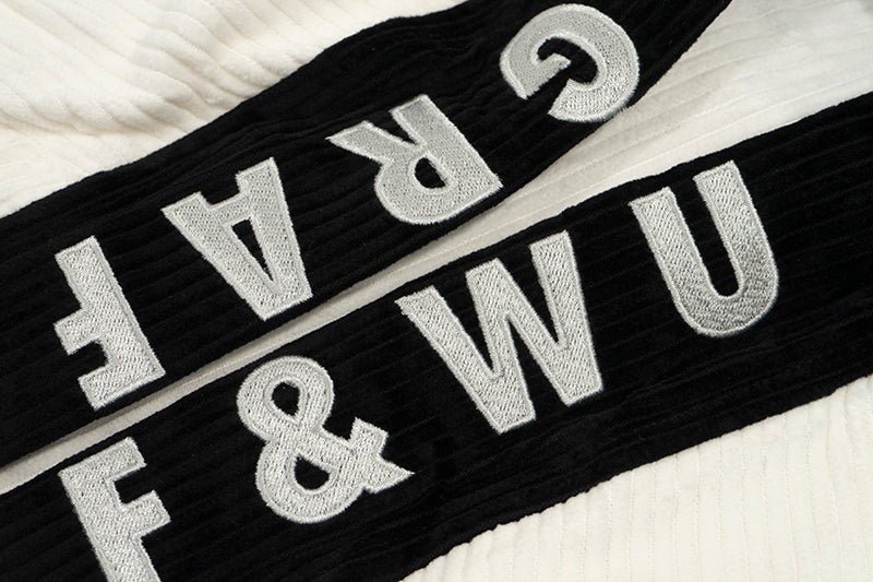 GRAF&WU Corduroy Letter embroidery Polo Shirt