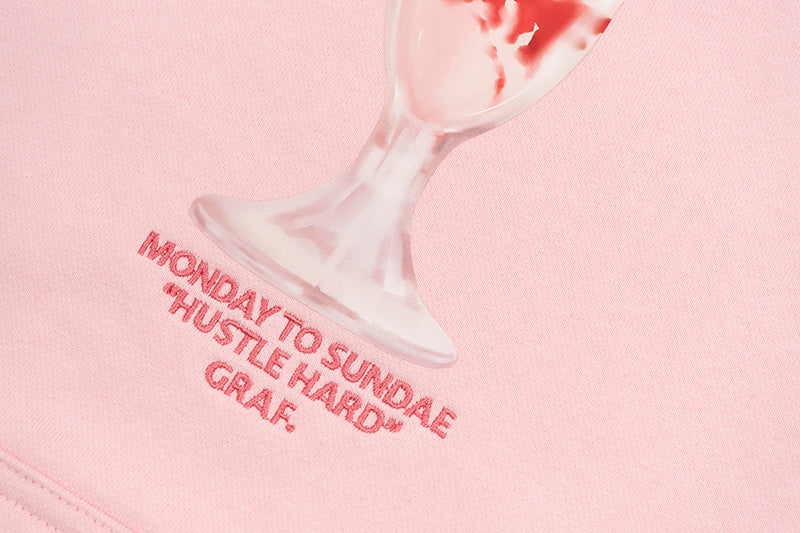 GRAF&WU Strawberry Cherry Sundae Cute Ghost Giraffe Street Hoodie