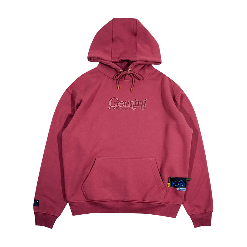 GRAF&WU 12 Constellation Rap Lyrics Embroidery Print Hoodie