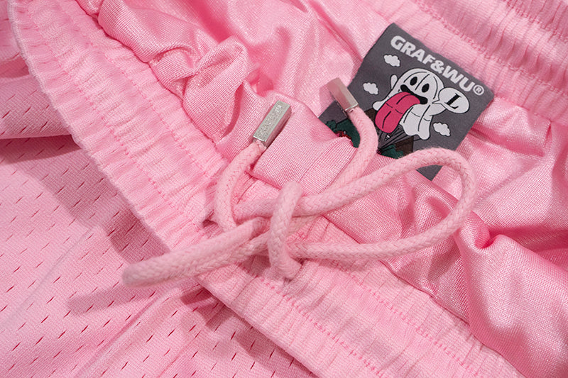 GRAFWU OG Cute Ghost Loose Mesh Sports Shorts