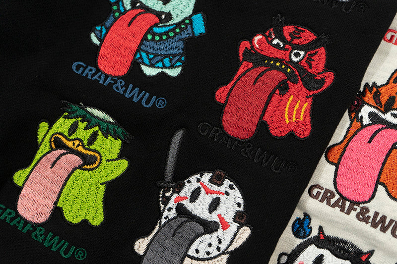 GRAF&WU Halloween Medusa Fairy 12 Cute Ghost Embroidery Hoodie