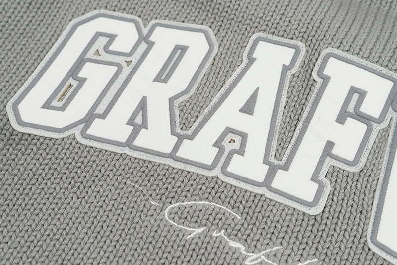 GRAF&WU Coat Knitted Warm Baseball Sweater