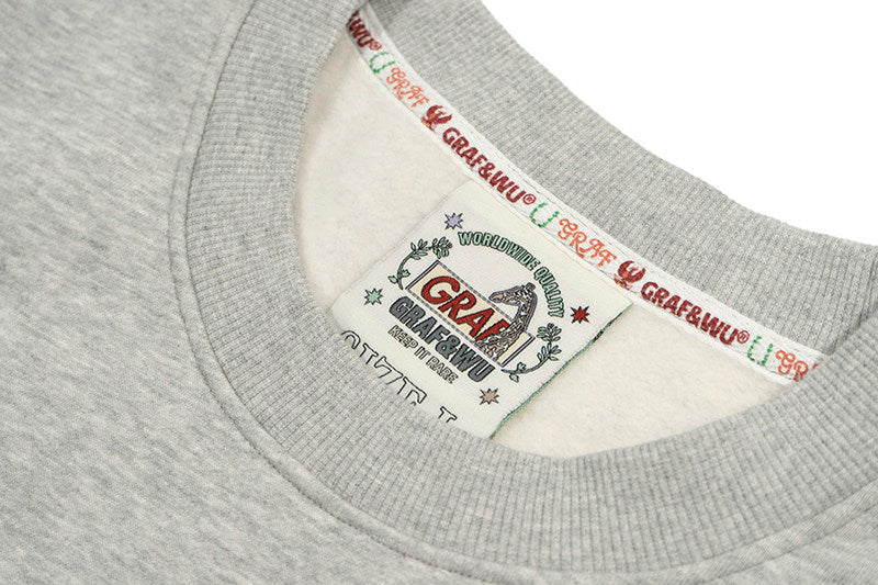 GRAF&WU Happy Wifey Lifey Hoodie | Grey Cartoon Graphic Streetwear