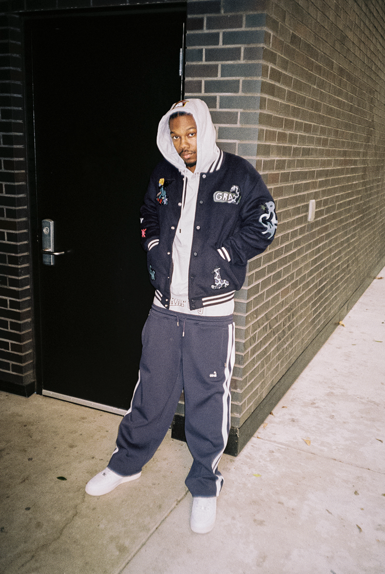 GRAF&WU Brand Arc Logo Embroidered Street Saggin Pants