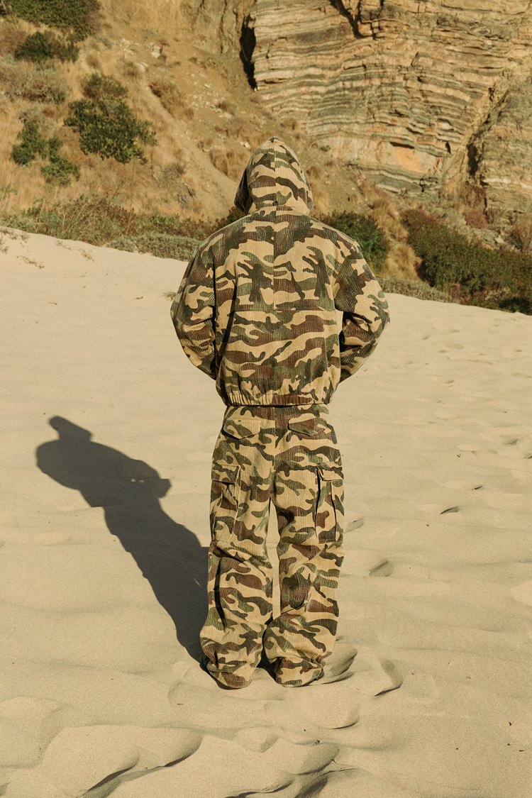 GRAF&WU Vintage Camouflage Leopard Pattern Thick Jacket