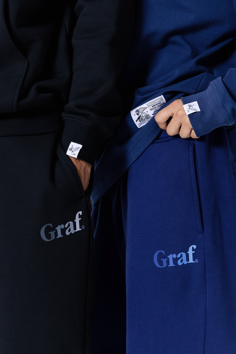GRAF&WU Gradient Graf Fleece Oversized Streetwear Hoodie