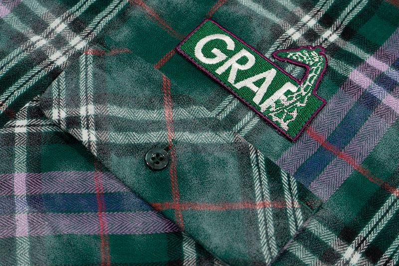 GRAF&WU Plaid Angel Football Embroidery Street Loose Brushed Shirt