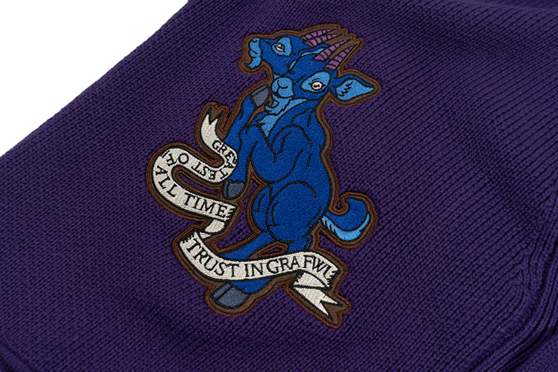 GRAF&WU Devil Two-Headed Sheep Emblem Knitted Sweater