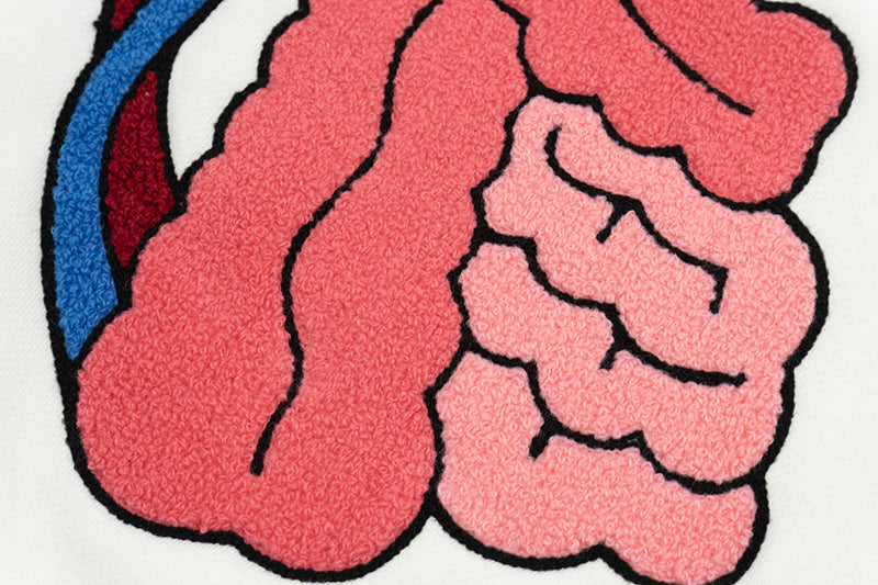 GRAF&WU Sweet Anatomy Cute Ghost Velcro Plush Pink Viscera Fleece Hoodie