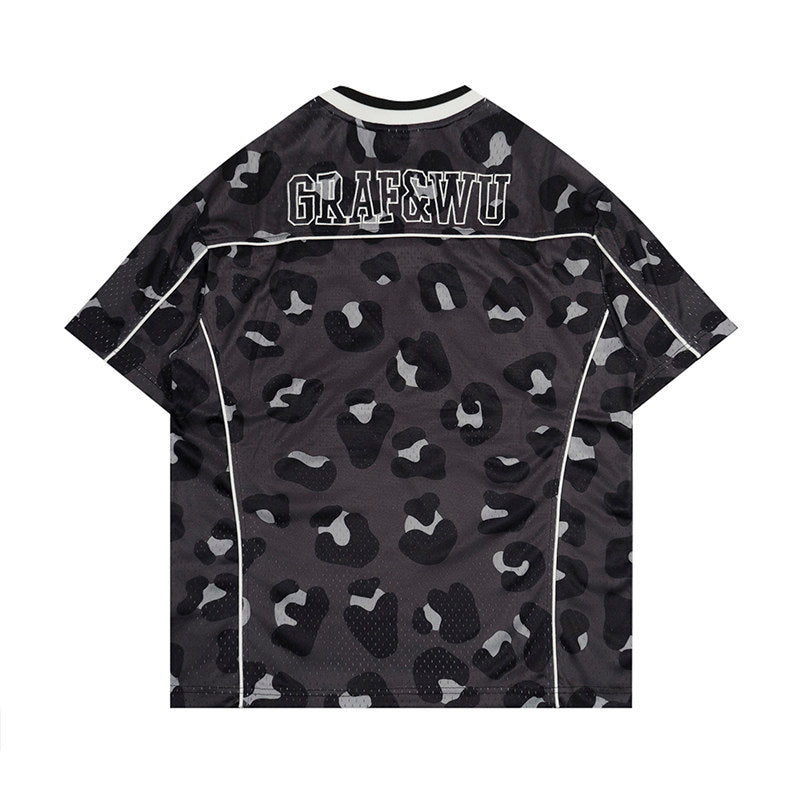 GRAF&WU No.24 Embroidered Mesh Street Camouflage Loose Short-sleeved Jersey