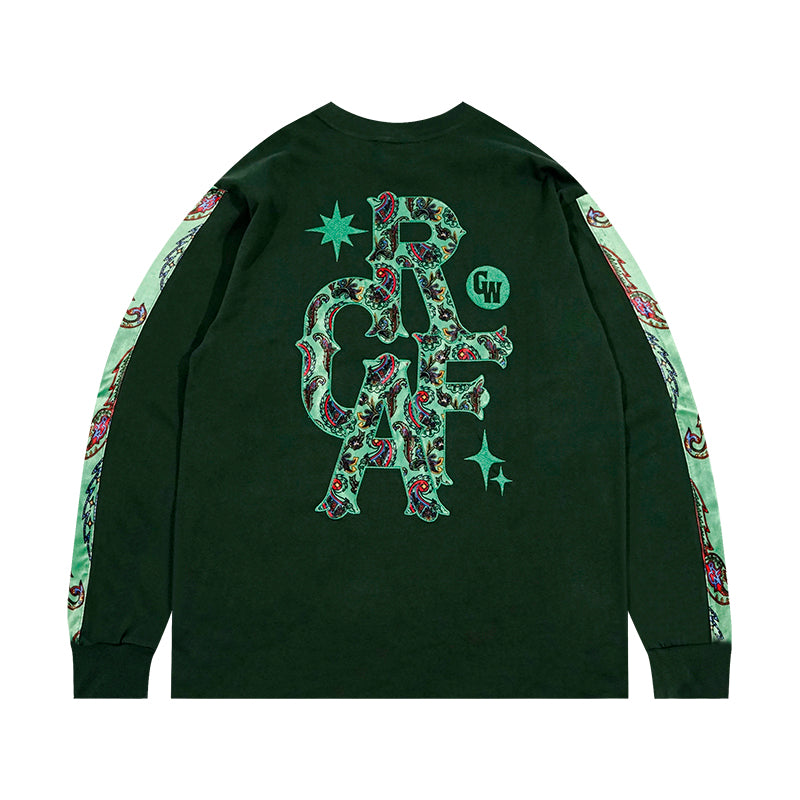 GRAF&WU Paisley Velvet Patchwork Pattern Long-Sleeve Shirt