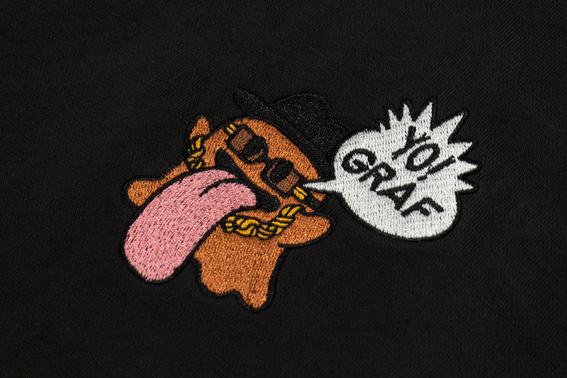 GRAF&WU Old School 12 Rap Ghost Embroidered Hoodie