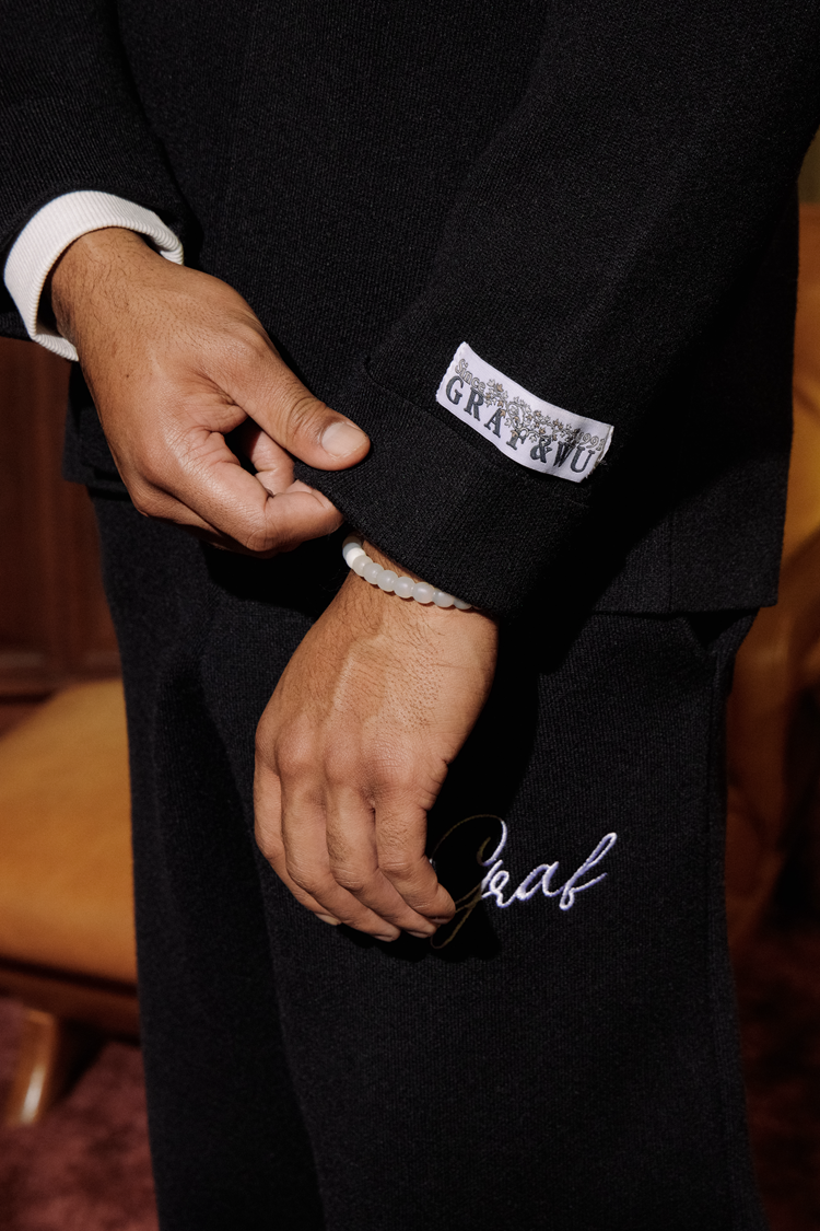 GRAF&WU Jacket Streetwear Brand Embroidered Knitted Suit Coat