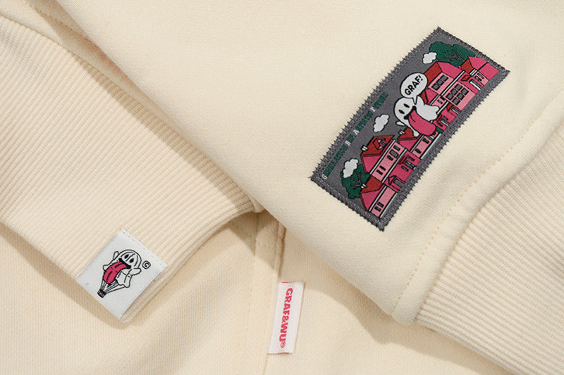 GRAF&WU Green Snake Cute Ghost Green Mink Fleece Thick Zip-up Hoodie