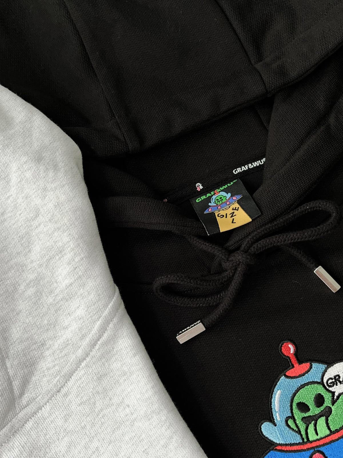 GRAF&WU Alien Ghost UFO Cow Graphic Hoodie
