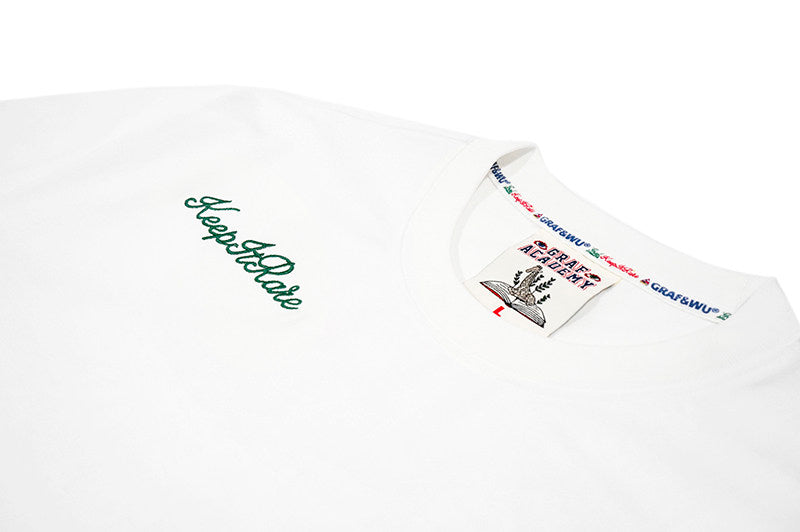 GRAF&WU Giraffe University Knowledge Power Embroidered Badge Cotton T-shirt