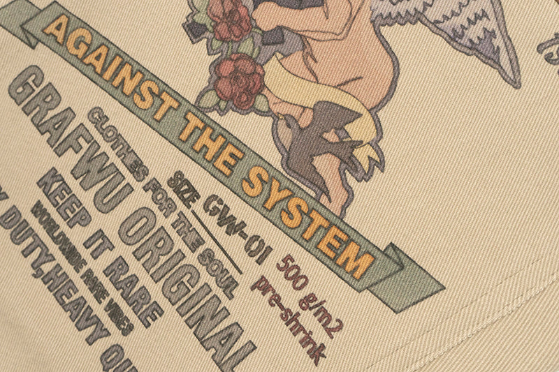 GRAF&WU Brand LOGO Angel Goddess Printing Cargo Pants