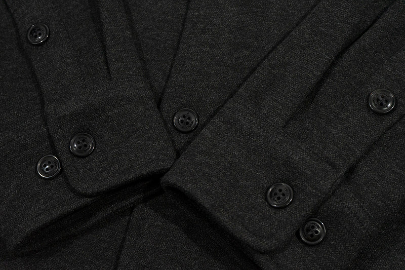 GRAF&WU Cashmere Solid Embroidered Small Logo Street Gentleman's Shirt