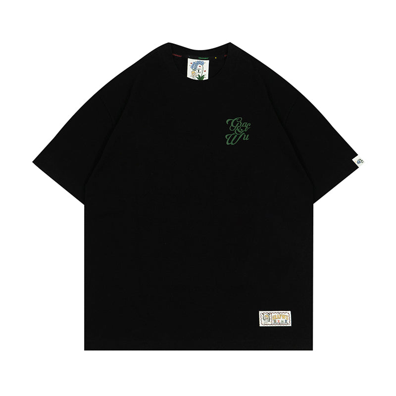 GRAFWU Handmade Embroidered Floral T-Shirt