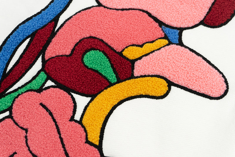 GRAF&WU Sweet Anatomy Cute Ghost Velcro Plush Pink Viscera Fleece Hoodie