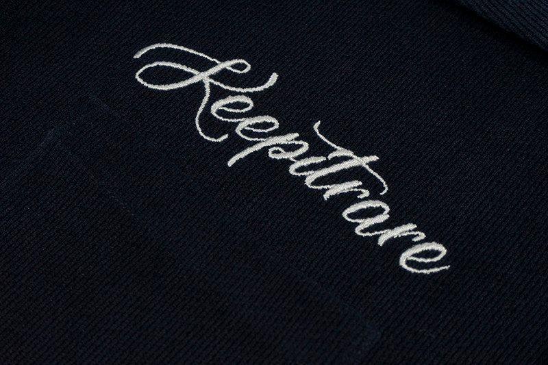 GRAF&WU Towel Striped Embroidered Cursive Keep It Rare Vacation Style T-shirt