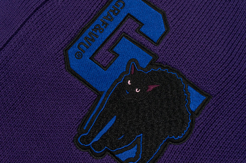 GRAF&WU Devil Two-Headed Sheep Emblem Knitted Sweater