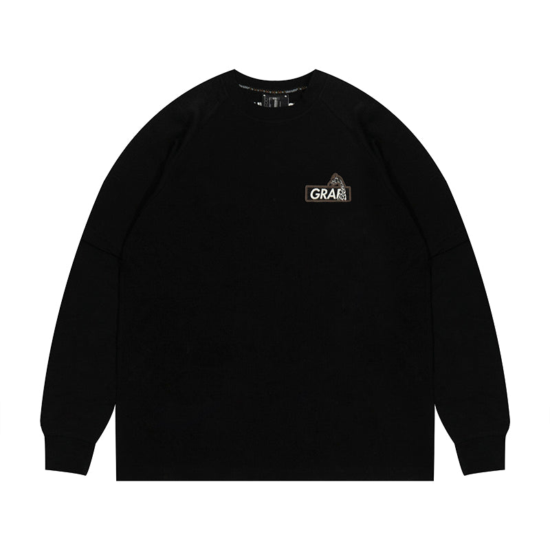 GRAF&WU Giraffe Embroidery Logo Layered Look long-sleeved Shirt