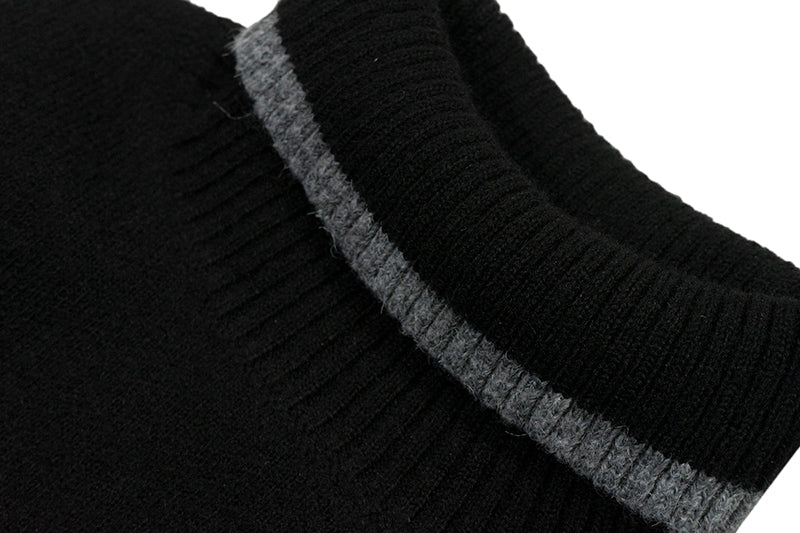 GRAF&WU Embroidered Wool Comfortable Turtleneck Sweater
