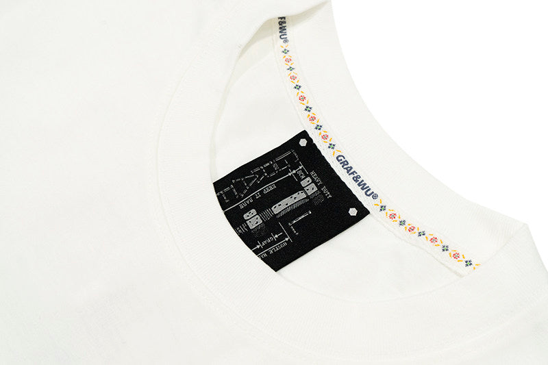 GRAF&WU Brand Letter 3D Embroidered Cooling Causal Loose T-Shirt