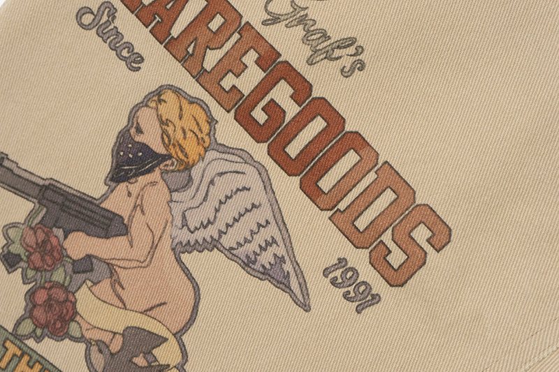 GRAF&WU Brand LOGO Angel Goddess Printing Cargo Pants