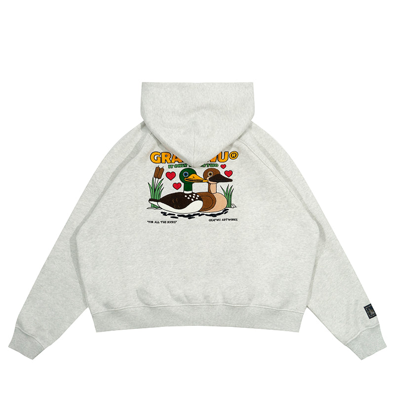 GRAF&WU Wild Duck In Love Fleece Zip-up Hoodie