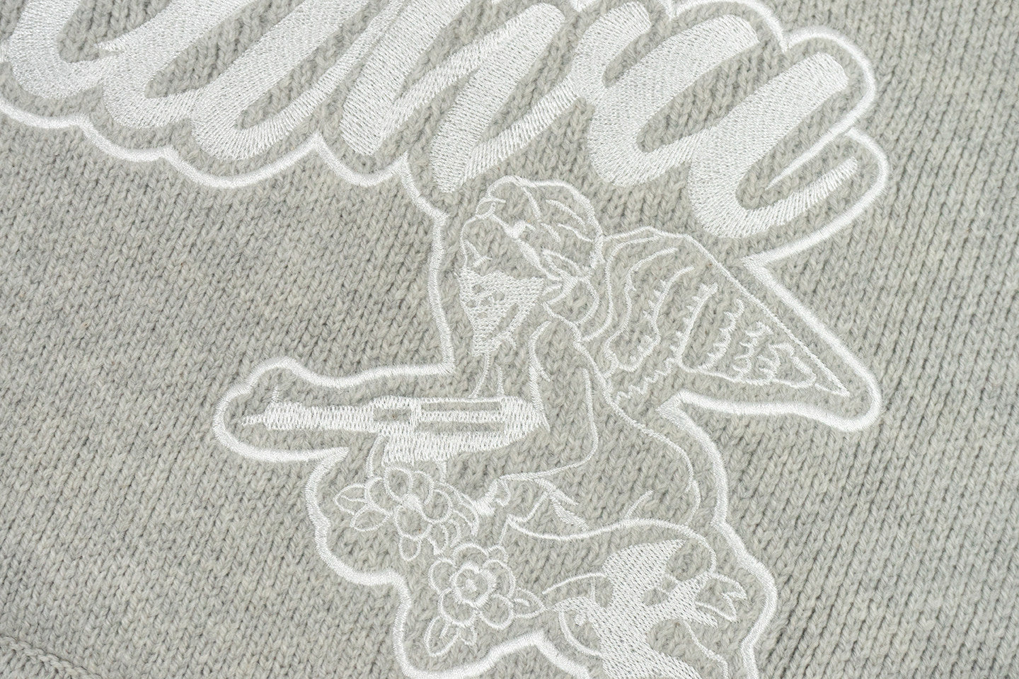 GRAF&WU Trust In Graf Embroidered AK47 Angel Knitted Hoodie Sweater