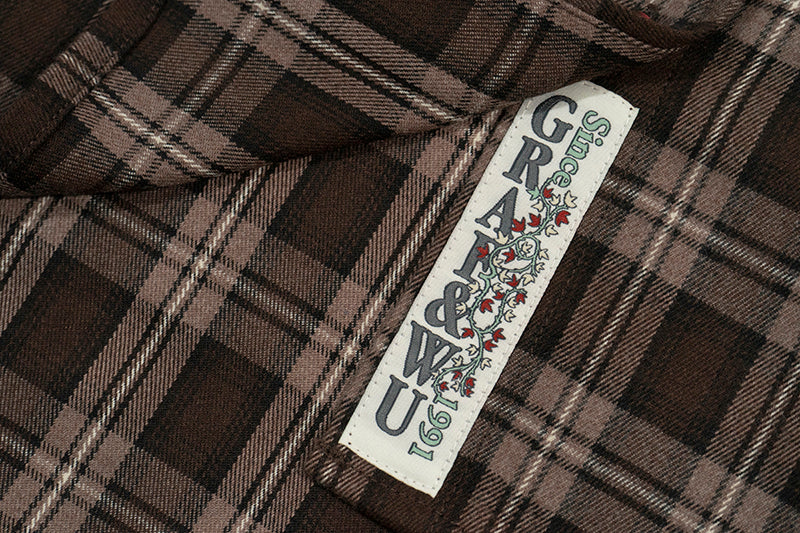 GRAF&WU Hot Girl's Ultra-Short Plaid Giraffe Retro Shirt