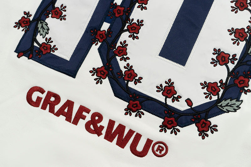 GRAF&WU Blokecore Football Team Floral Angel Devil Fleece Hoodie