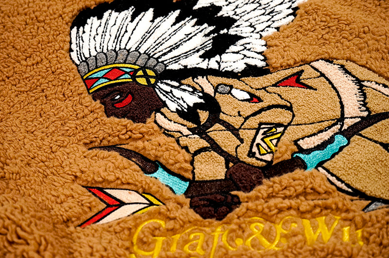 GRAF&WU Vintage Archery Angel Deer Totem Fleece Jacket