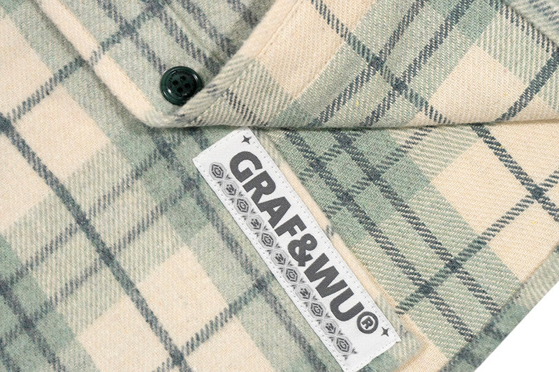GRAF&WU Brand Letter Embroidered Fashion Flannel Loose Shirt