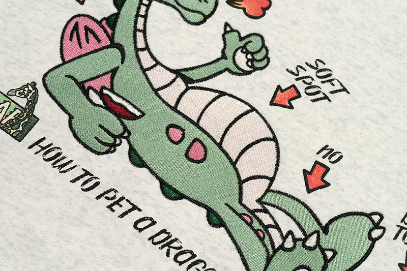 GRAF&WU Petting Green Dragon Guide Hoodies Graphic Sweatshirts