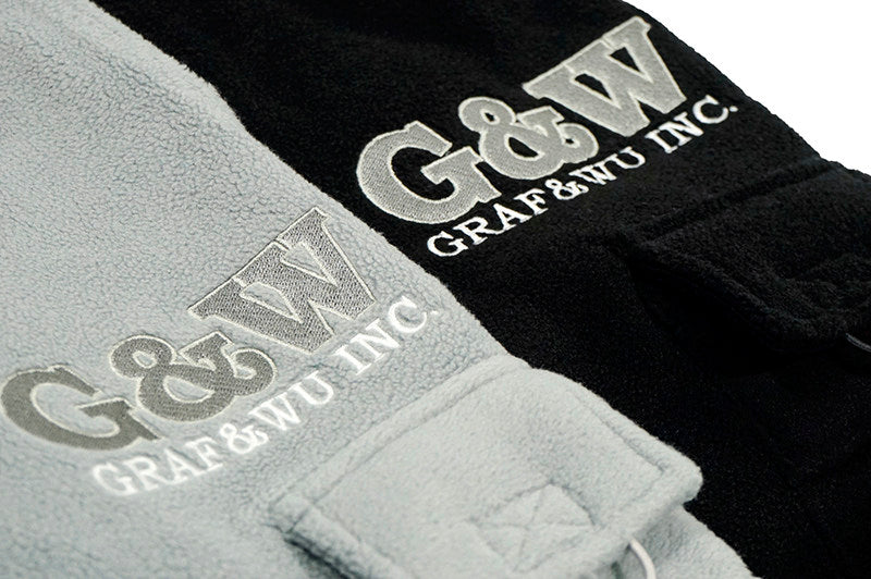 GRAF&WU Fashion Embroidery Design Fleece Cargo Pants