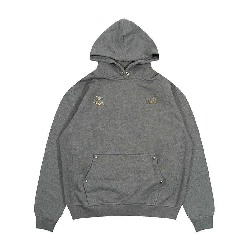 GRAF&WU Metal Buckle Street Loose Deer Angel Sweatshirt Hoodie