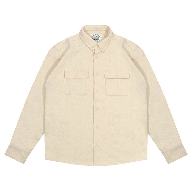 GRAF&WU Cashmere Solid Embroidered Small Logo Street Gentleman's Shirt