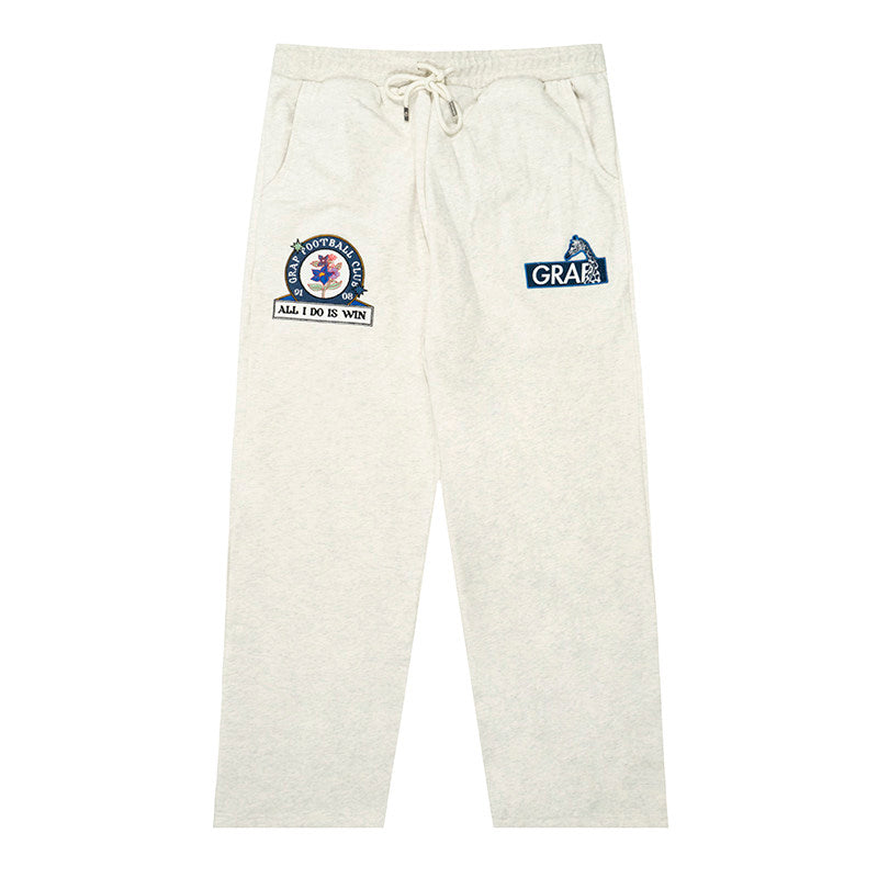 GRAF&WU Football Club Blokecore Floral Angel Devil Fleece Casual Pants