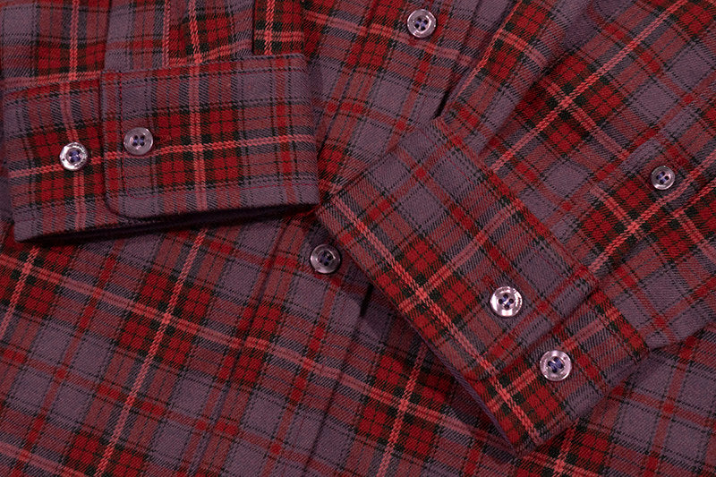 GRAF&WU Fashion Plaid Design Loose Cozy Cotton Long-sleeved Shirt