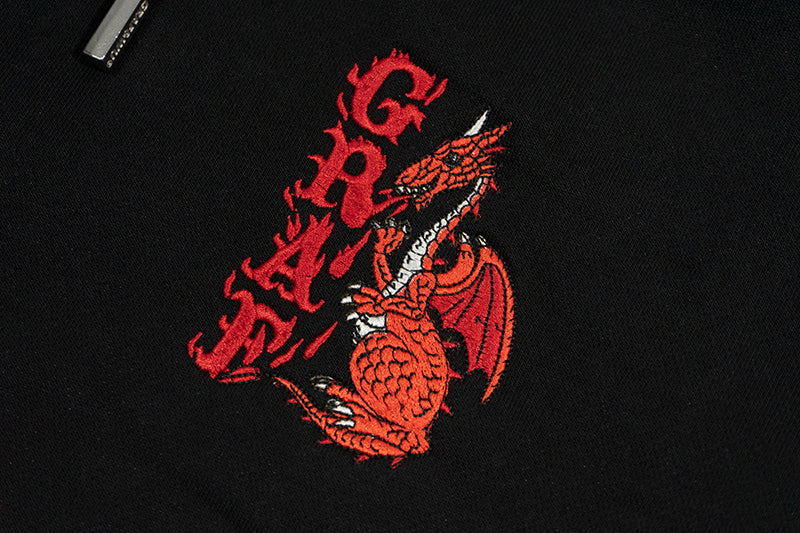 GRAF&WU Knight Slays Dragon Printed Street Hoodie
