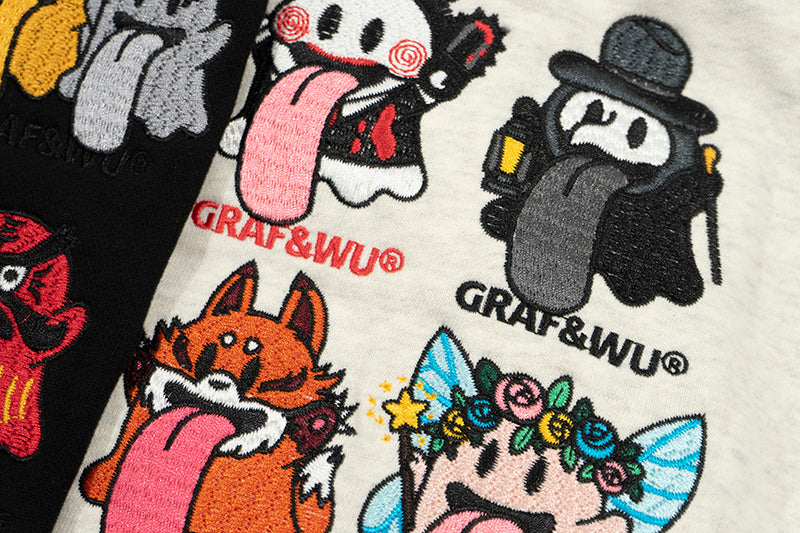 GRAF&WU Halloween Medusa Fairy 12 Cute Ghost Embroidery Hoodie