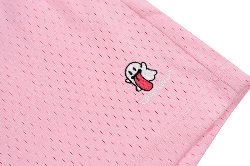 GRAFWU OG Cute Ghost Loose Mesh Sports Shorts